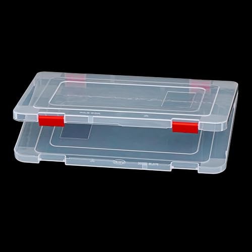 Livzing Plastic Portable File Folder Case | Transparent Documents Paper Lockable Boxes for A4 Sheet, Photos, Magazines, Cards | Filing Storage organizer for Envelopes, Certificates | Office Supplies - Image 1