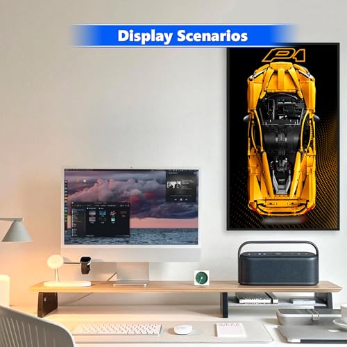 WETCEAOM Display Wallboard Compatible with Lego Technic McLaren P1 Car 18 42172 Wall Display Compatible with Lego Car Wall Mount Display Frame Enthusiast Size197X 315inOnly Wallboard - Image 5