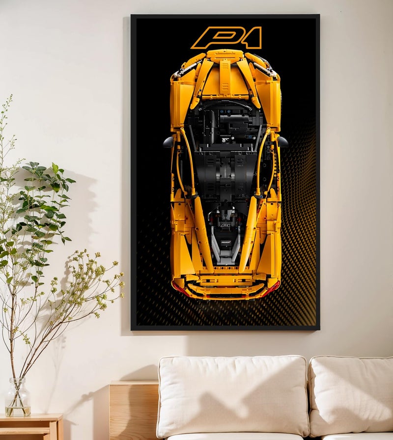 WETCEAOM Display Wallboard Compatible with Lego Technic McLaren P1 Car 18 42172 Wall Display Compatible with Lego Car Wall Mount Display Frame Enthusiast Size197X 315inOnly Wallboard - Image 2