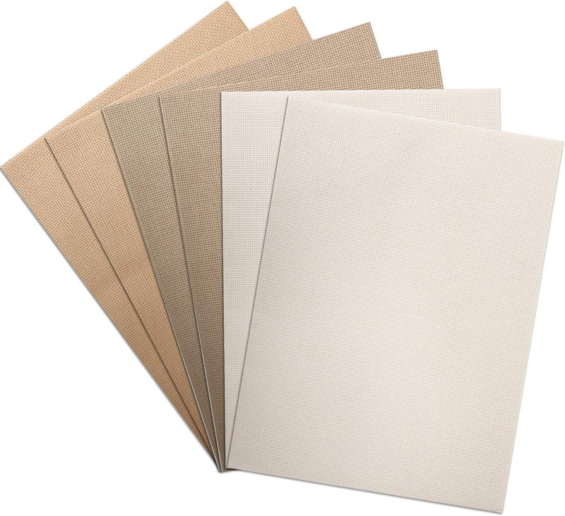 Donmon Aida Cloth 14 Count Cross Stitch Fabric 12×18inch 6 Pieces 3 Colors (Natural+Khaki+Tan) - Image 1