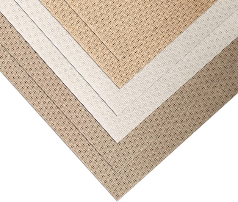 Donmon Aida Cloth 14 Count Cross Stitch Fabric 12×18inch 6 Pieces 3 Colors (Natural+Khaki+Tan) - Image 3