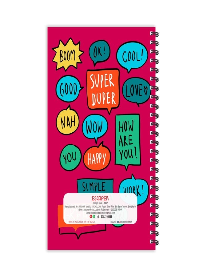 ESCAPER Speech Bubbles Pattern Printed Diary, Ruled - A5 Size - 8.5 x 5.5 inches Ideas Diary, Innovative Diary, Thoughts Diary, Diary Notepad, Diary for Office, Diary for Gift - Image 2