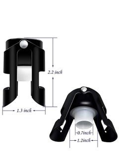 KASTWAVE Champagne Stoppers Stainless Steel Black Sealer Stopper 3 Pack  - Image 2