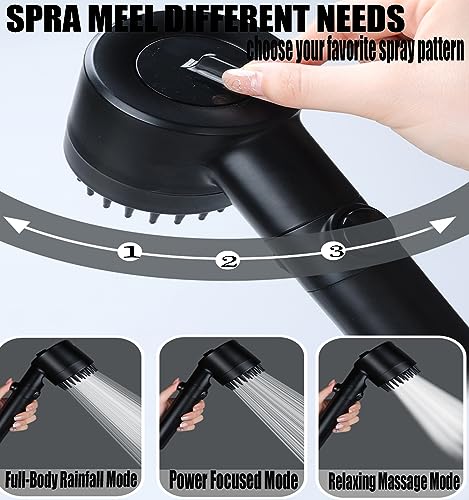 xianshengle Shower Head with Handheld, Shower Heads High Pressure, High Flow Even with Low Water Pressure-Hand Held Showerhead Set,3 Modes Filtered Showerhead with 59″Replacement Hose/Bracket/Cotton Filters - Image 2