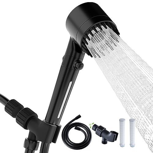 xianshengle Shower Head with Handheld, Shower Heads High Pressure, High Flow Even with Low Water Pressure-Hand Held Showerhead Set,3 Modes Filtered Showerhead with 59″Replacement Hose/Bracket/Cotton Filters - Image 1