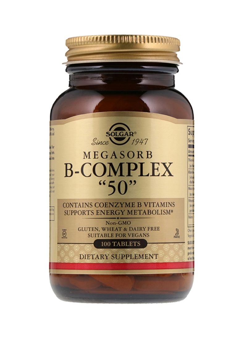 Solgar Megasorb B-Complex Supplement - 100 Tablets - Image 1