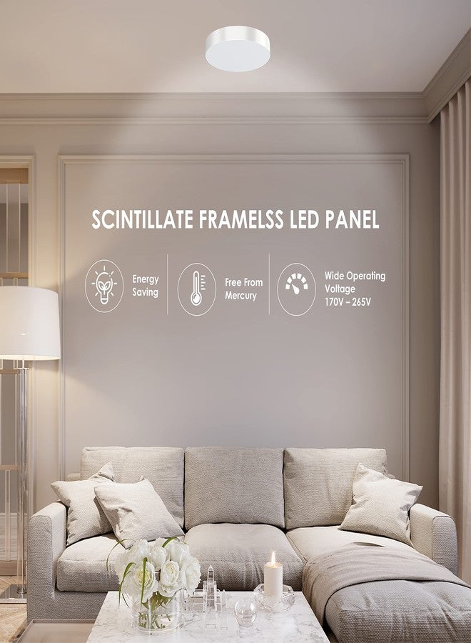 Polycab مصباح سقف معلق LED دائري موفر للطاقة من بوليكاب، بدون إطار، بقوة 12 واط، بإضاءة نهارية باردة - أبيض - Image 3