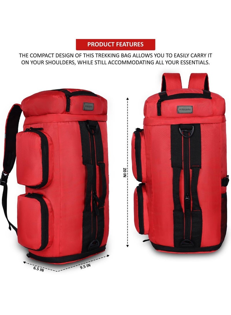 STORYTELLER BRAVE  45L Multi Compartment Unisex Hiking/Trekking/Camping Backpack With Shoes Compartment for Men and Women RED - Image 5
