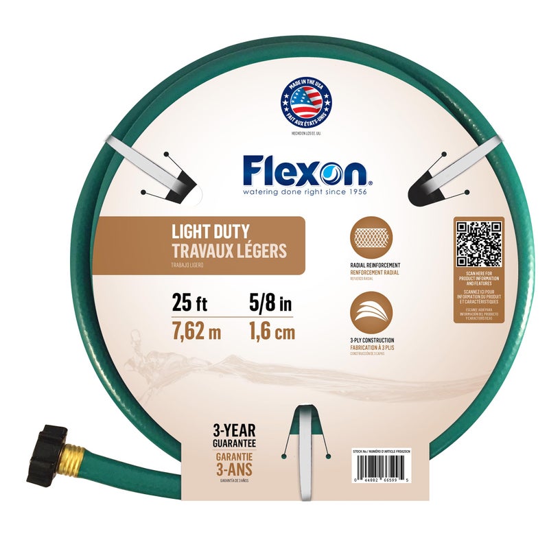 Flexon 58Inch by 25Foot Reinforced Garden Hose FR5825 25ft Green
