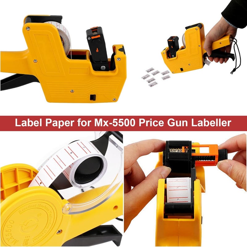 ZOEYES 60 Rolls 30000pcs Price Gun Labels for MX-5500 Labeller, White Pricemarker Label Stickers, Super Sticky Price Tag Labels Price Stickers for Retail Shop, Office, Organization Marking - Image 4