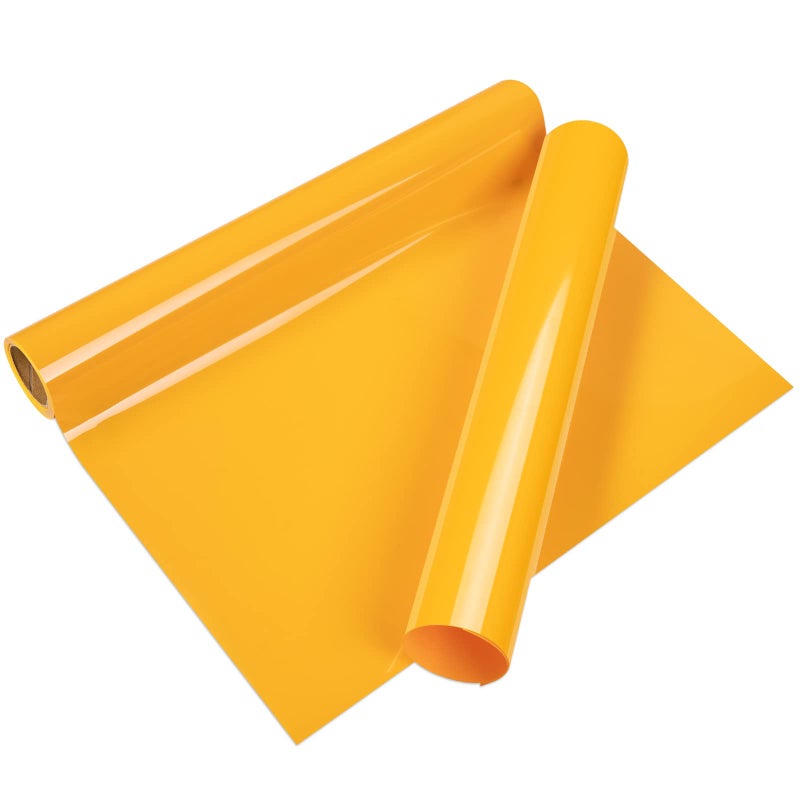 VINYL FROG Heat Transfer Vinyl Roll HTV Vinyl  12x5ft Yellow Iron on Vinyl for TShirts Heat Press Vinyl for DIY Craft Designs Yellow