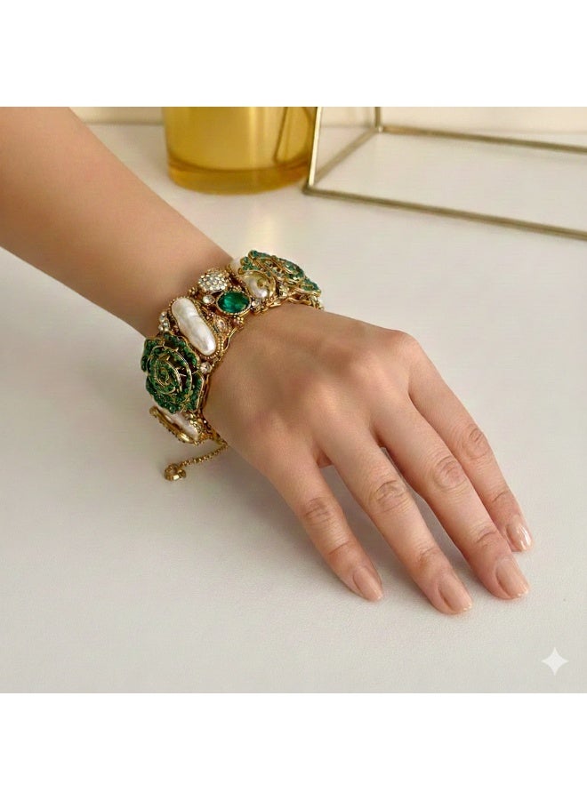 لا لويور سوار كانجان-إي-سيتاري روز كوارتز راديانس – سوار أنيق من الكريستال والأحجار للنساء - Image 2