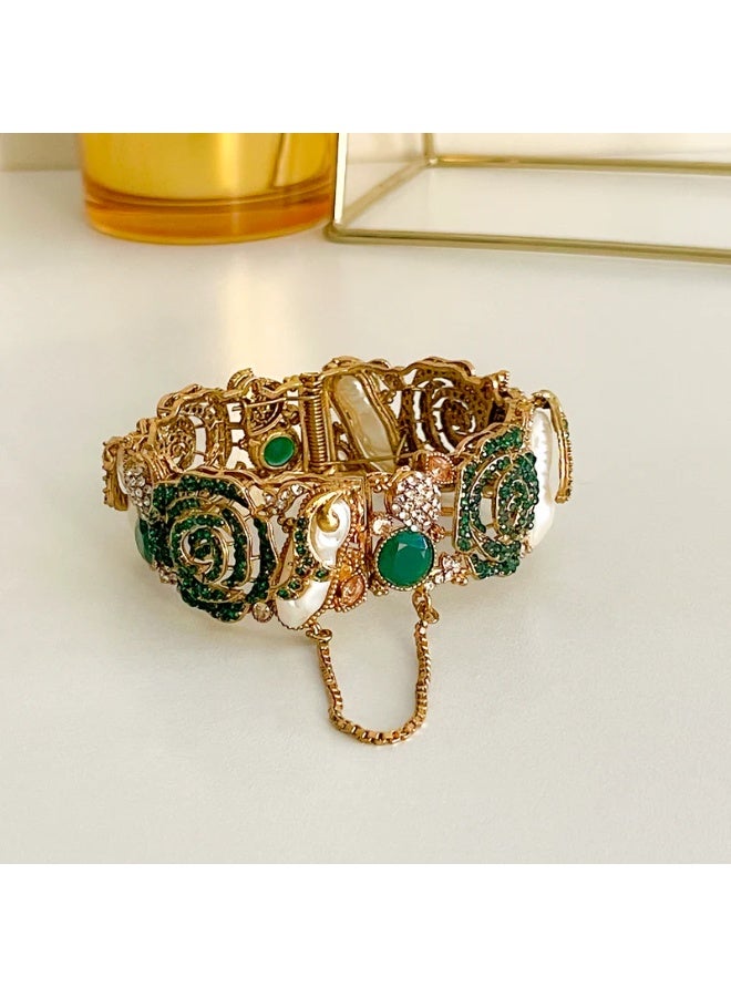 لا لويور سوار كانجان-إي-سيتاري روز كوارتز راديانس – سوار أنيق من الكريستال والأحجار للنساء - Image 1