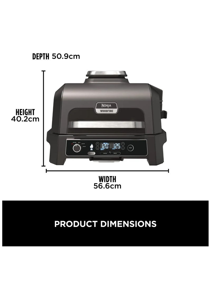 Ninja Woodfire Pro XL Electric Grill & Smoker with Digital Probe, Large 4-in-1 Outdoor Grill and Air Fryer with Intelligent Cooking System and Wood Pellets, Black, OG850ME 1700 W OG850ME black - Image 5