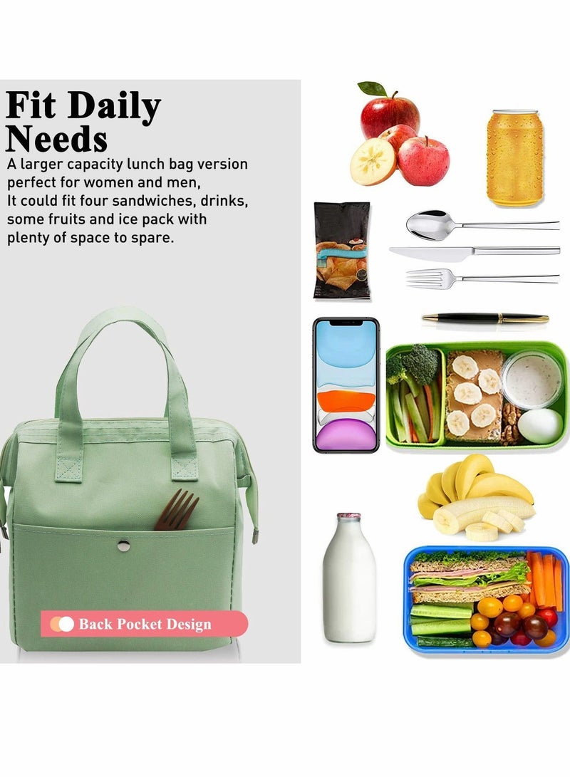 Y&D Lunch Bag Bento Bag, Thickened Thermal Insulation Refrigerated Tote Box Carrying for Students Ladies Men Picnic Work Outdoor (Light Green) - Image 3