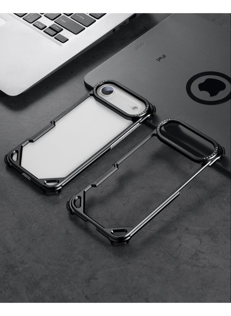 Oatsbasf for iPhone Air Case, No Back Design, Aluminum Metal Frame, 4 Corner Shockproof Protection, Black - Image 2