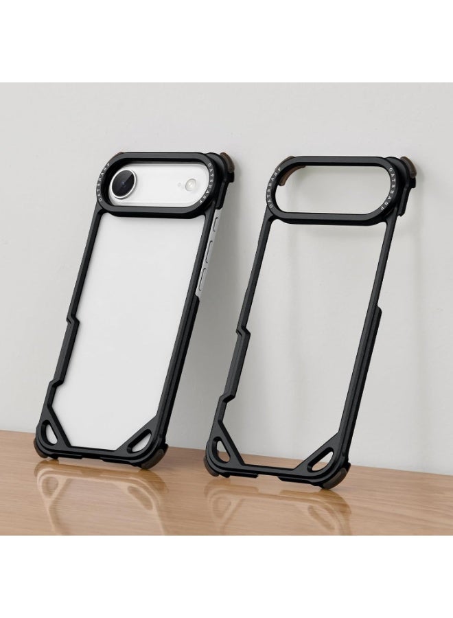 Oatsbasf for iPhone Air Case, No Back Design, Aluminum Metal Frame, 4 Corner Shockproof Protection, Black - Image 4