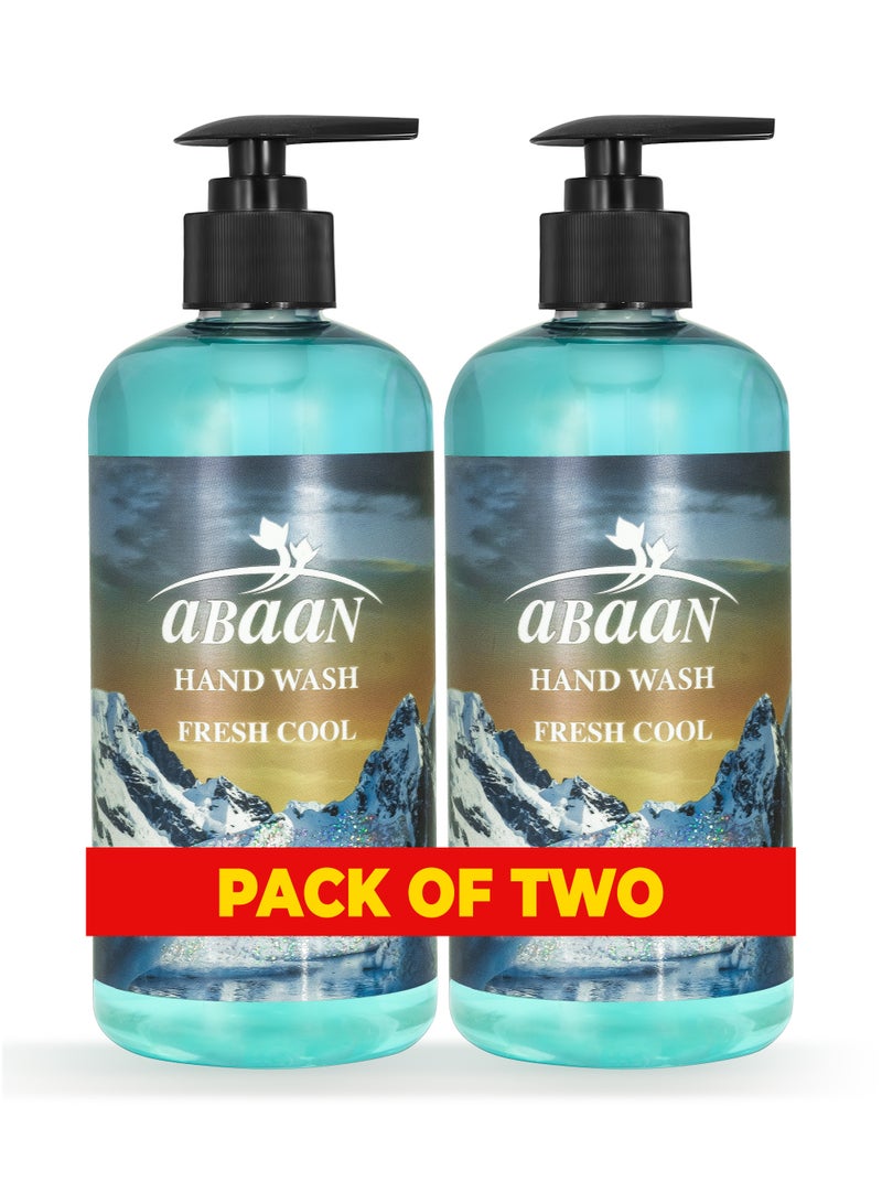 ABAAN - Hand Wash Fresh Cool, 500ml (Pack of 2) | Refreshing Hand Wash with Invigorating Scent | Liquid Hand Wash | Made in UAE - Image 1