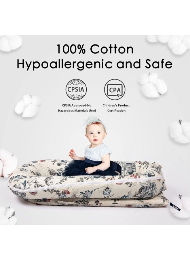 MEXXI Infant Lounger Baby Nest Replacement Cover | Hypoallergenic | Premium | [Fits Dockatot Deluxe+] (Cover Only) (Geranium) - Image 3