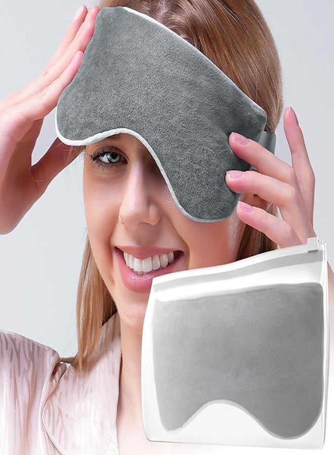 General Weighted Eye Mask for Dry Eyes Microwave Activated Heated Eye Masks for Dry Eyes Treatment Headache Moist Heat Warm Eye Compress with Glass Bead Adjustable Strap Dry Eye Therapy  - Image 1