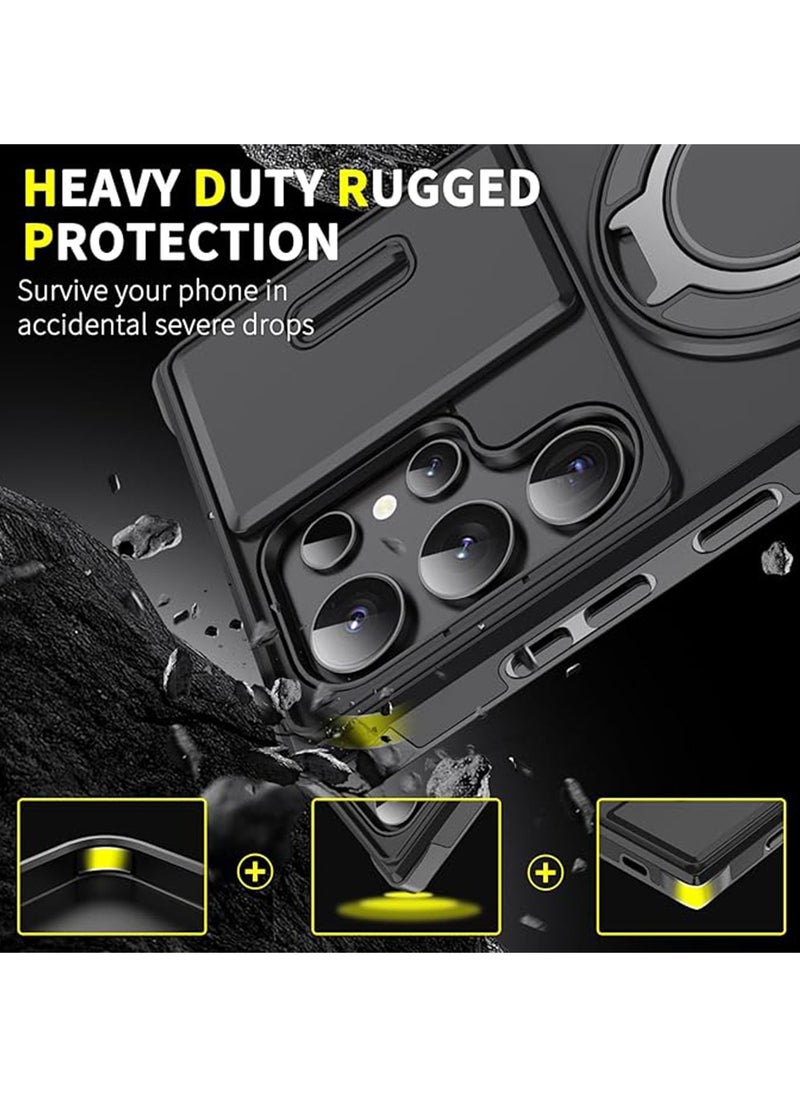 X-level Samsung Galaxy S24 Ultra Case with Ring Stand Kickstand,Compatible with Mag Safe,Shockproof Protective Cases Cover for Samsung Galaxy S24 Ultra 5G 6.8" Black  - Image 2