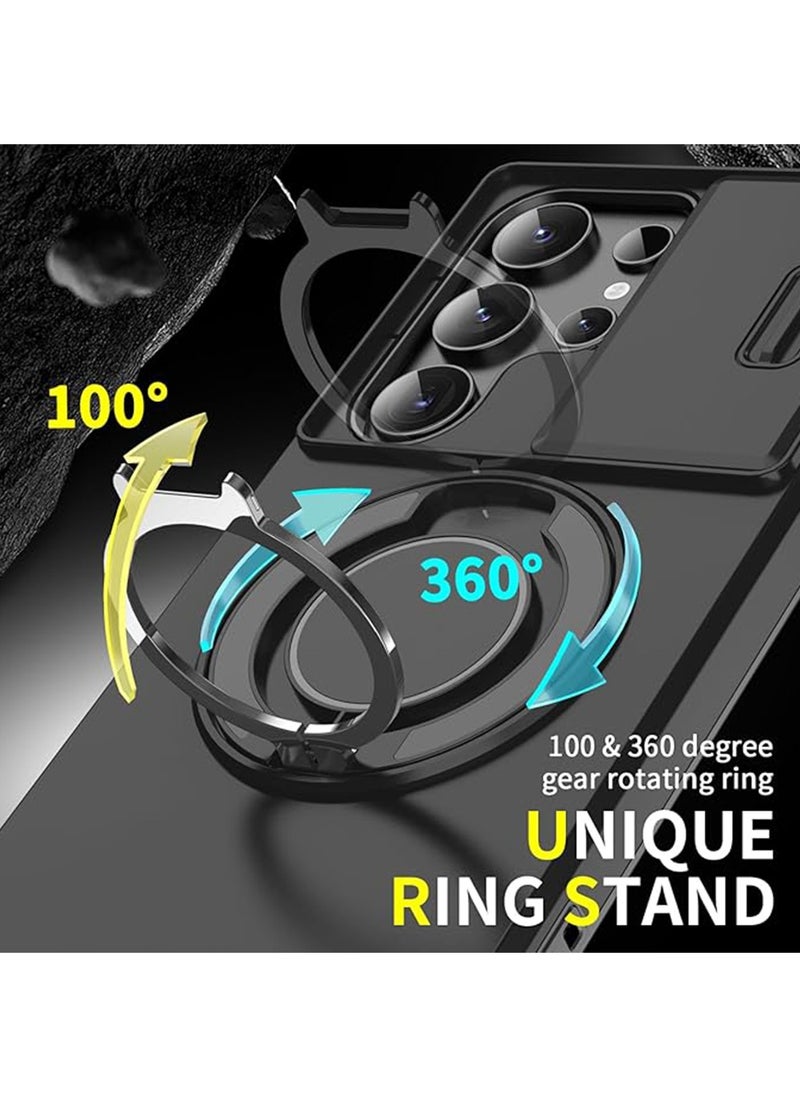 X-level Samsung Galaxy S24 Ultra Case with Ring Stand Kickstand,Compatible with Mag Safe,Shockproof Protective Cases Cover for Samsung Galaxy S24 Ultra 5G 6.8" Black  - Image 3