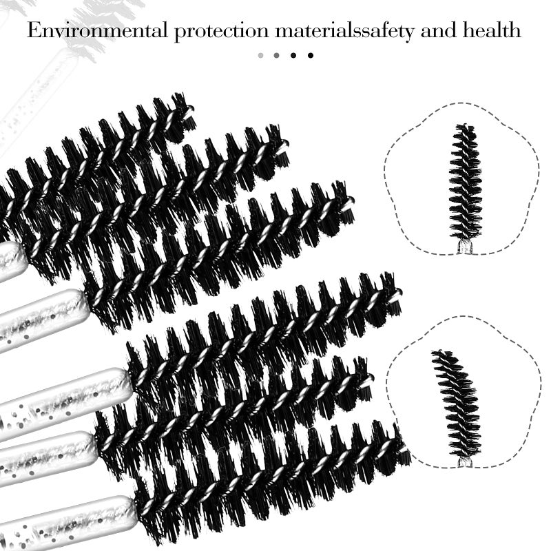 Obinhere 300 Pcs Disposable Crystal Mascara Wand Eyelash Brush Applicator Eyebrow Brush for EyeLash Extension Supplies (Black) - Image 2