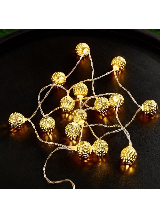 Home Box Dux 15 Warm White LED Metal Ball String Light  - Image 1