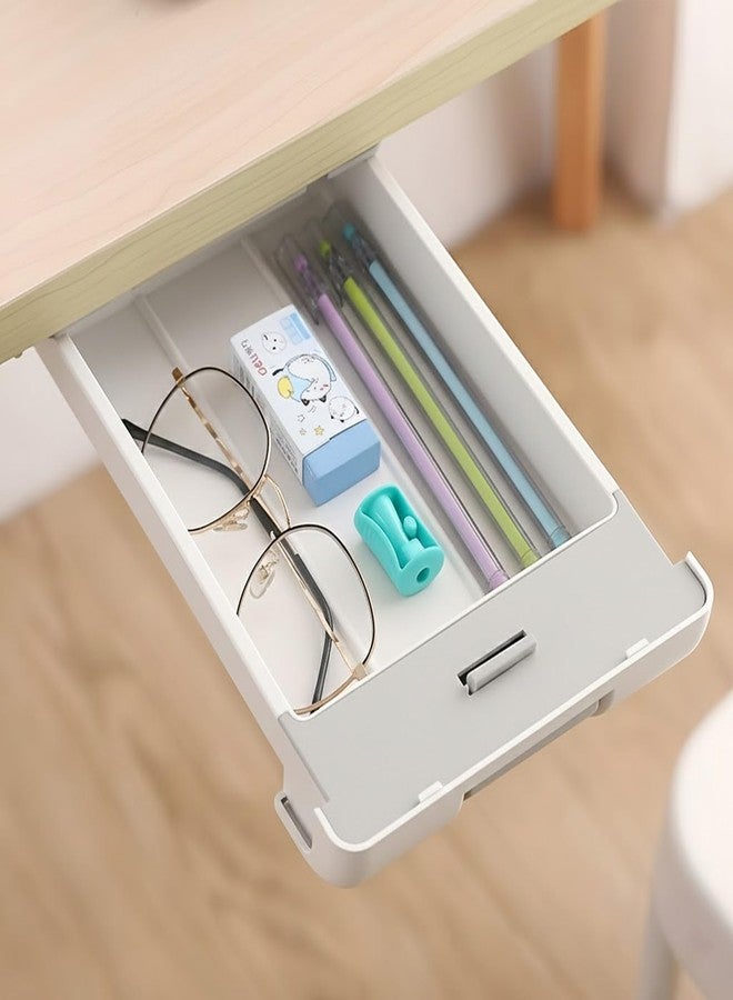 oddpod Under The Table Hidden Drawer/Plastic Desk Organiser For Home & Office - Grey, Stationary - Image 1