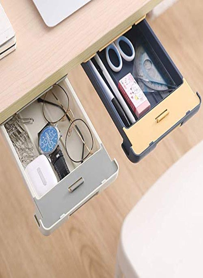 oddpod Under The Table Hidden Drawer/Plastic Desk Organiser For Home & Office - Grey, Stationary - Image 2