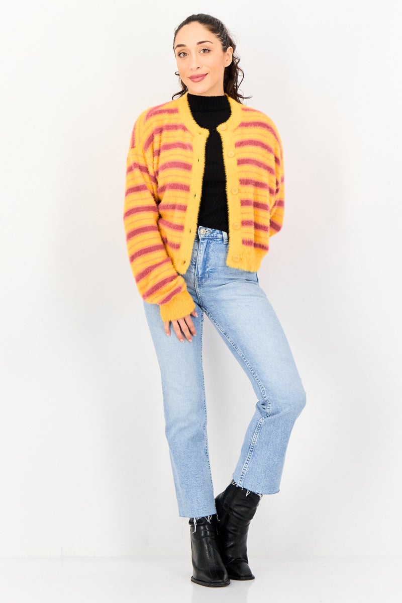 Levi's Women Stripe Long Sleeve Cardigans, Multicolor - Image 3