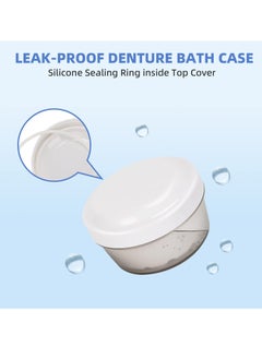 Excefore Leak Proof Denture Case, Retainer Case Orthodontic Denture Cup with Strainer, for Dentures, Partial Dentures, Traditional Braces, Etc, Portable Retainer Cleaner Case for Household  - Image 5