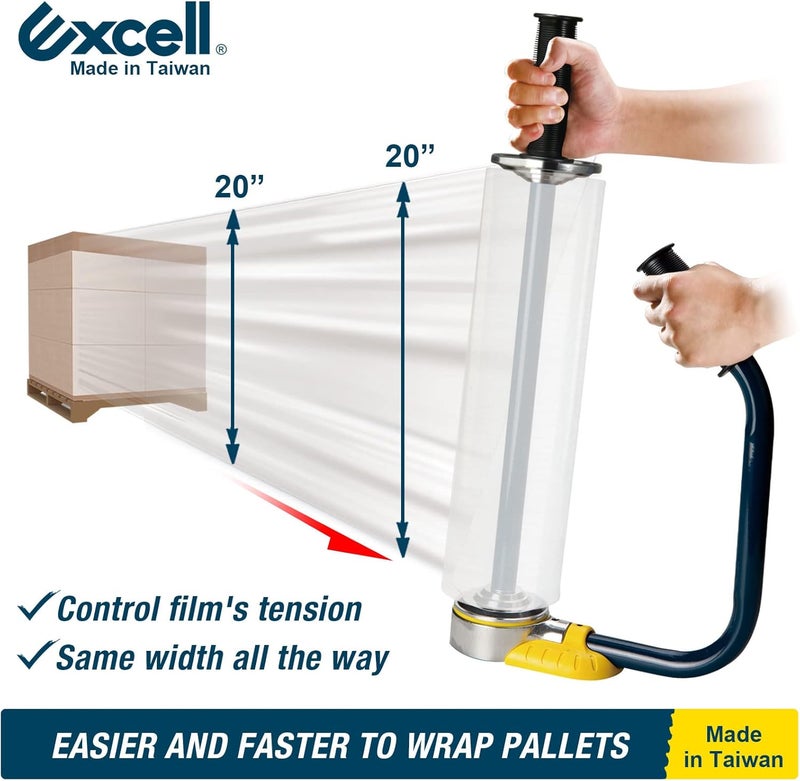 excell SF-2781 Durable Industrial Stretch Film Dispenser with Adjustable Tension, fit 12" to 20" Film Height,Use for Office, Home, Stores and Warehouses Lightweight Pallet Wrapper - Image 5