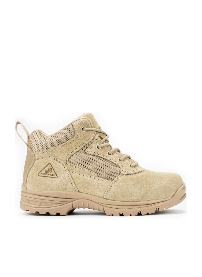 RYNO GEAR Men's Military & Tactical Boots, CoolMax Tactical Combat Military Durable Leather Work Utility 4.5" Boots (4.5" Beige, US Footwear Size System, Adult, Men, Numeric, Medium, 9.5) - Image 1