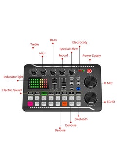 صنبميبج F998 Live Sound Card Audio Mixer Podcast واجهة صوتية مع DJ Mixer Effects محول صوت مع مؤثرات صوتية لألعاب Karaoke Tiktok YouTube Live Recording Games  - Image 5