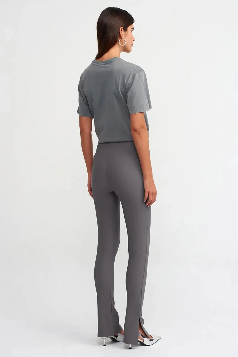 Dilvin Charcoal Grey DILVIN High-waist Flare Leggings With Slit for Women | Best Price UAE