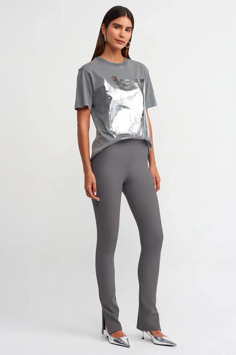 DILVIN High-waist Flare Leggings With Slit