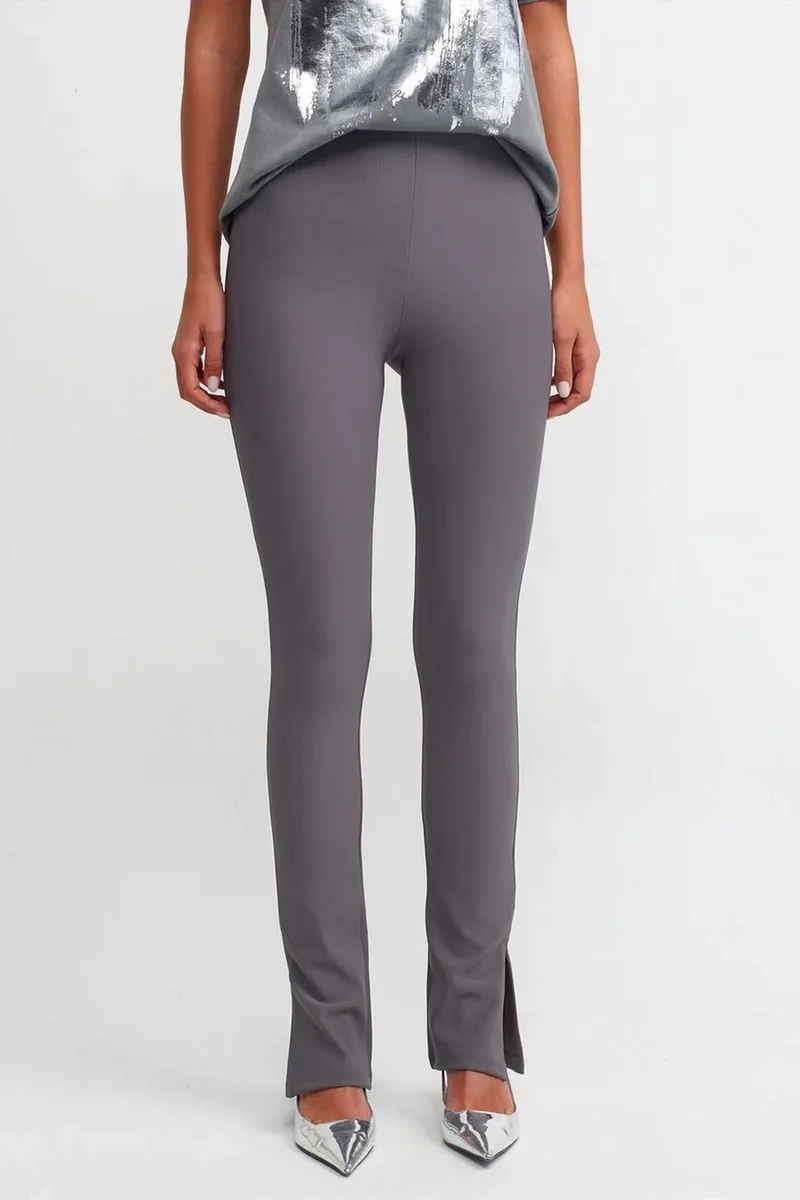 Dilvin Charcoal Grey DILVIN High-waist Flare Leggings With Slit for Women | Best Price UAE