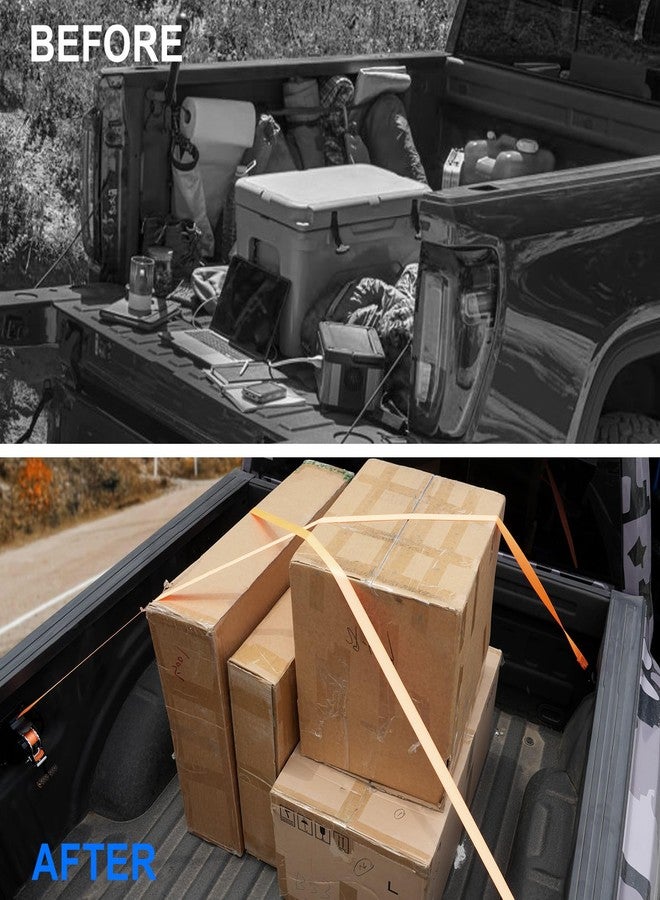 ELECFRESH 2PCS Retractable Truck Bed Tie Downs for Ford F150 1.5 Ton Capacity, Tool-Free Install, Fits 2015-2024 2025 2026 F-150 Accessories, Heavy Duty Ratchet Straps with Quick Release - Image 5