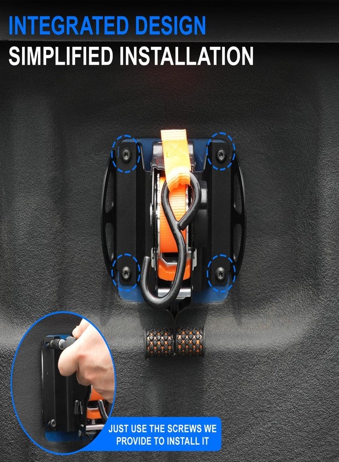 ELECFRESH 2PCS Retractable Truck Bed Tie Downs for Ford F150 1.5 Ton Capacity, Tool-Free Install, Fits 2015-2024 2025 2026 F-150 Accessories, Heavy Duty Ratchet Straps with Quick Release - Image 4