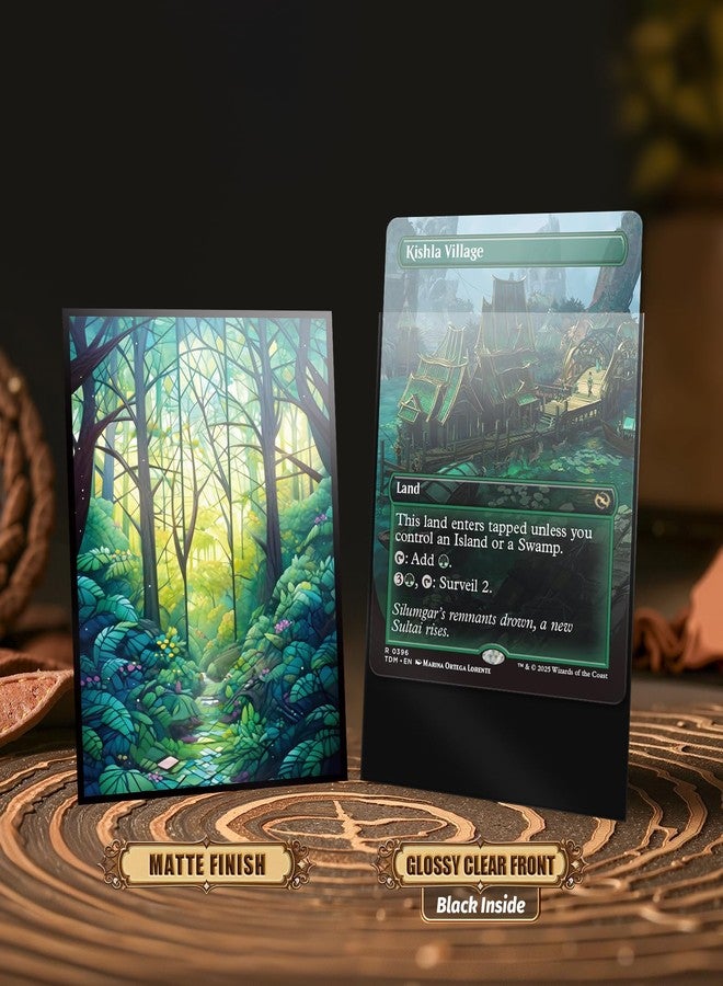 Kiiransr MTG Card Sleeves - Forest- Ultra Clear Front & Matte Finish Back, 100 Count Standard Size Matte Art Sleeve for Magic The Gathering - Image 3
