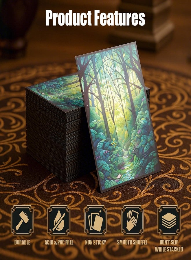 Kiiransr MTG Card Sleeves - Forest- Ultra Clear Front & Matte Finish Back, 100 Count Standard Size Matte Art Sleeve for Magic The Gathering - Image 5