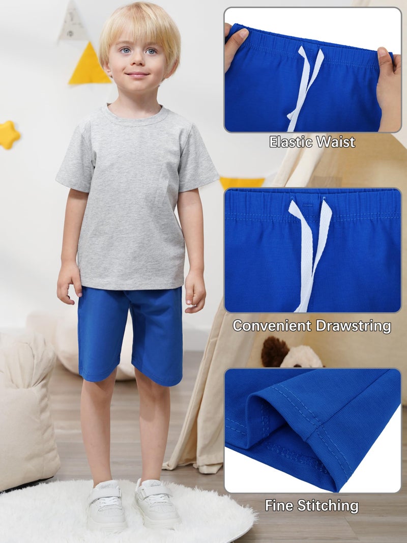 Resinta 4 Pack Toddler Boy Cotton Shorts Boys Casual Shorts Pull-on Shorts Soft Baby Boy Shorts for Summer, 6-7 Years - Image 5