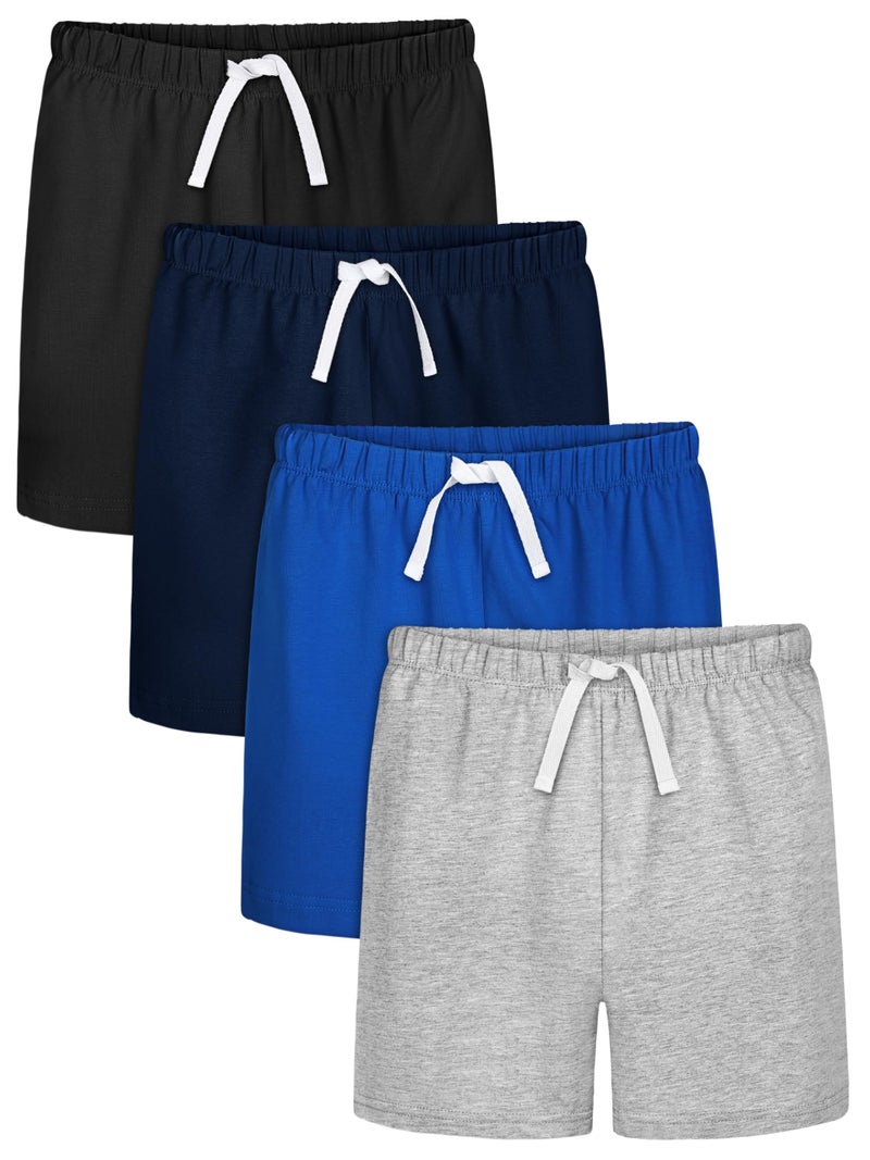Resinta 4 Pack Toddler Boy Cotton Shorts Boys Casual Shorts Pull-on Shorts Soft Baby Boy Shorts for Summer, 6-7 Years - Image 1