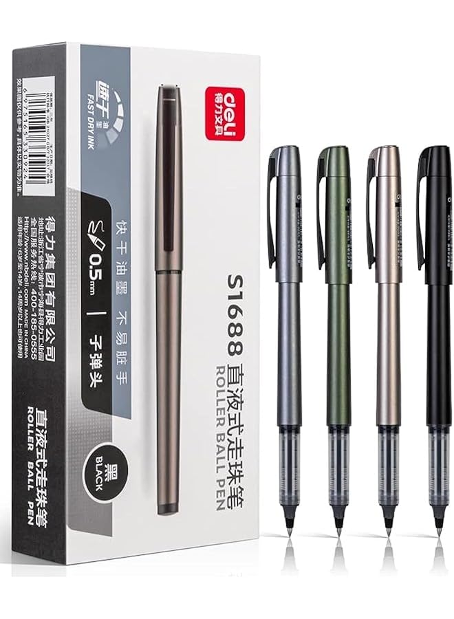 Deli S1688 Drawing Writing Planner Needle Roller Pen 12 Pieces Set 0.5 Mm Tip Size Black  - Image 1