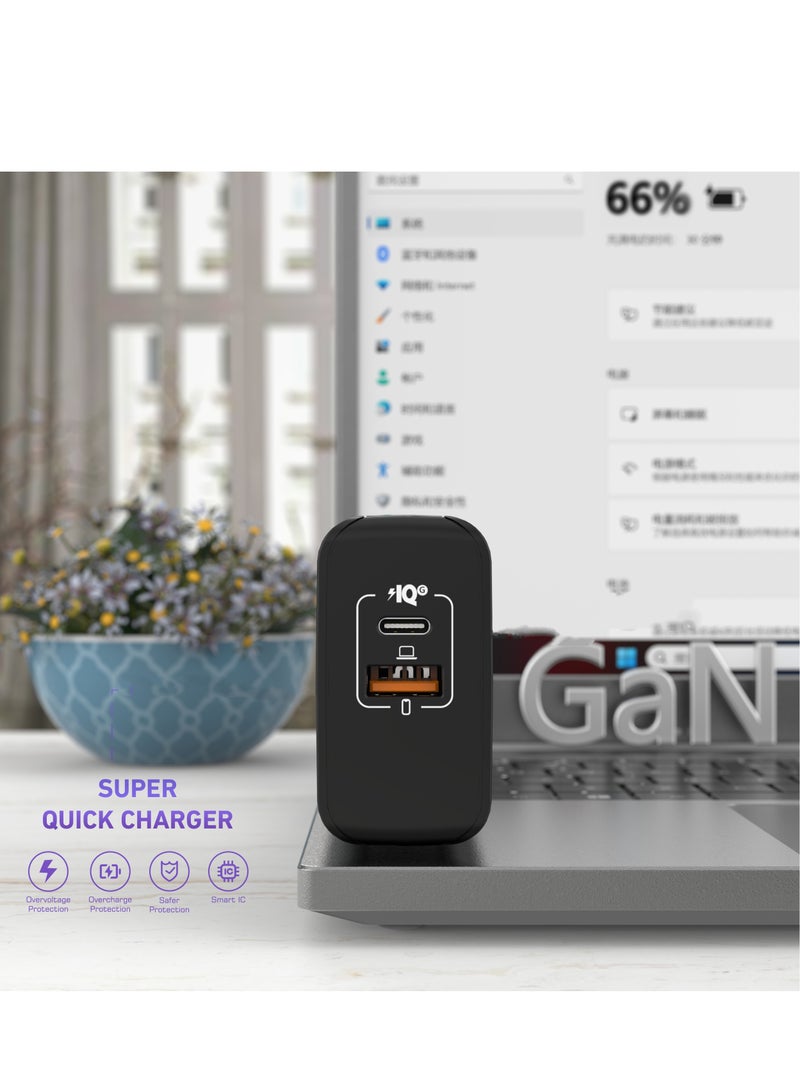 general 120W UK gallium nitride Super Fast Charging Adapter Mobile Phone Charger Travel Power Adapter Black - Image 5