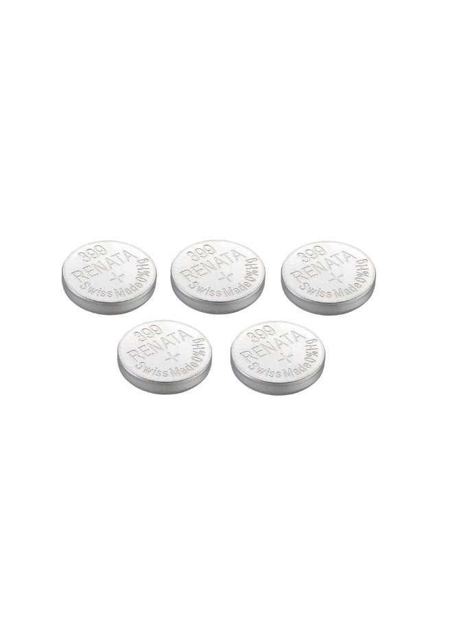 5 Pieces Watch Batteries 399/SR927W Swiss Made Silver 1.55 V