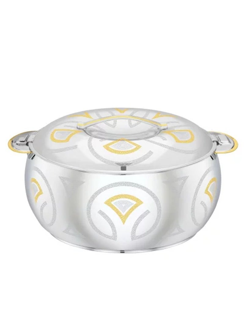 Safa Stainless steel food container inside and out with gold decor