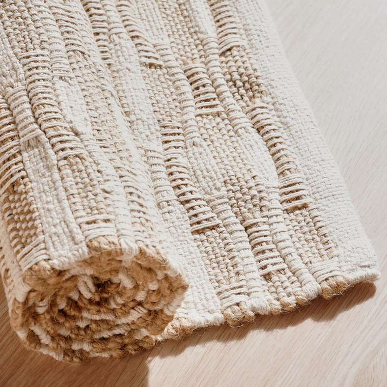 Pan Home Ontario Hand Woven Jute with Cotton Dhurrie 60x90cm - Beige - 251RLT9900825 - Image 3