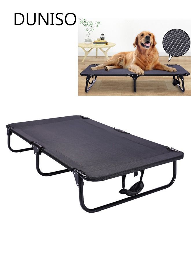 DUNISO Outdoor Elevated Dog Bed Pet Dog Beds for Extra Large Medium Small Dogs - Portable Dog Cot for Camping or Beach Durable Fall Frame Raised Dog Bed with Breathable Mesh - Image 1